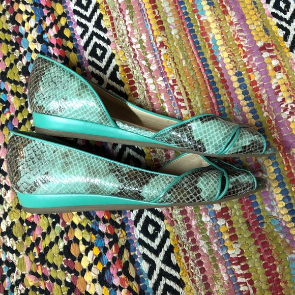 Sole Society - Teal - Peep Toe - Flats - Picture 6 of 7